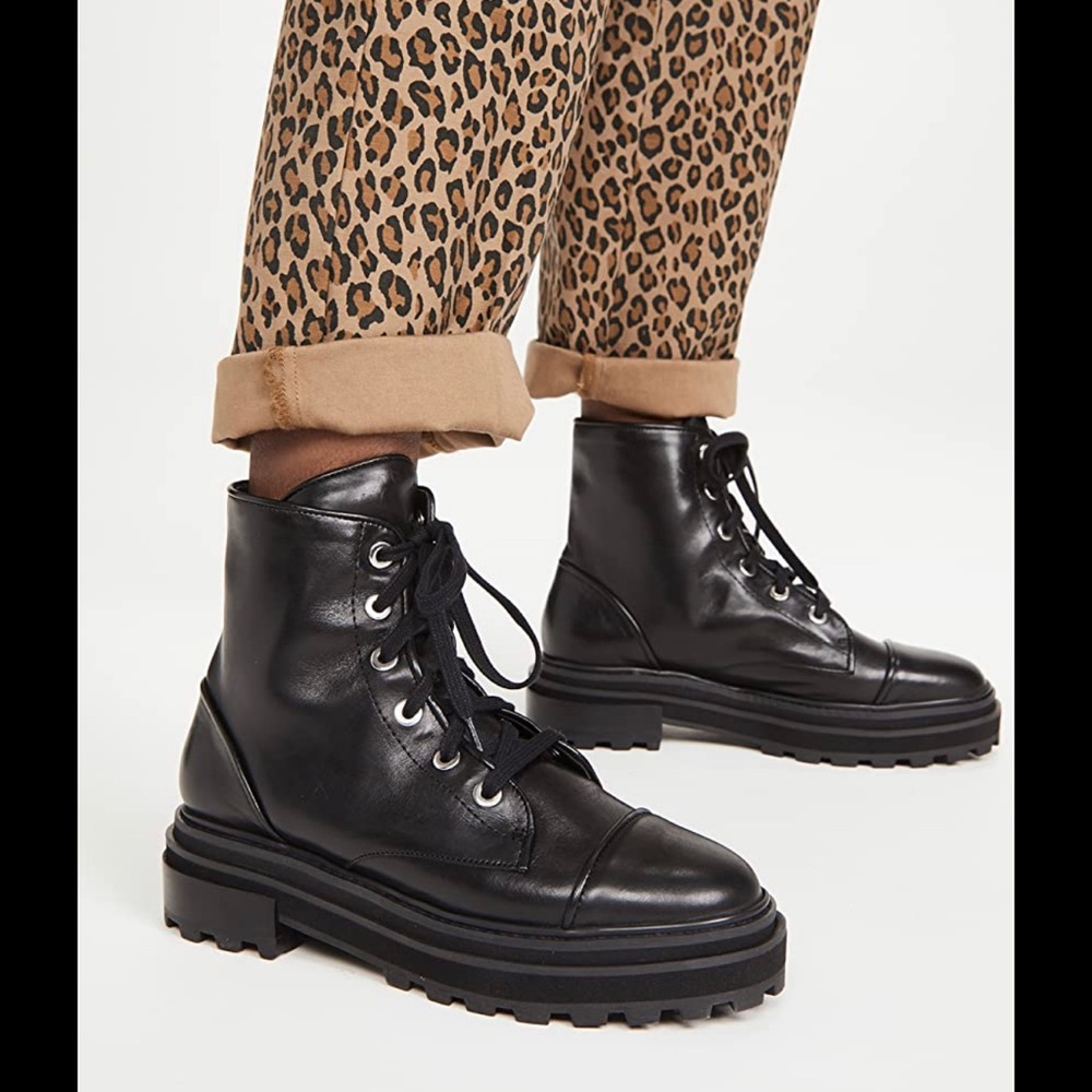 Schutz maylova leather combat boots